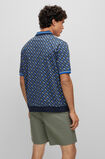 Oversized-fit mercerised-cotton polo shirt with printed monograms, , hi-res