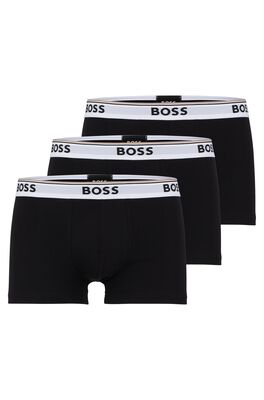 Three-pack of stretch-cotton trunks with logo waistbands