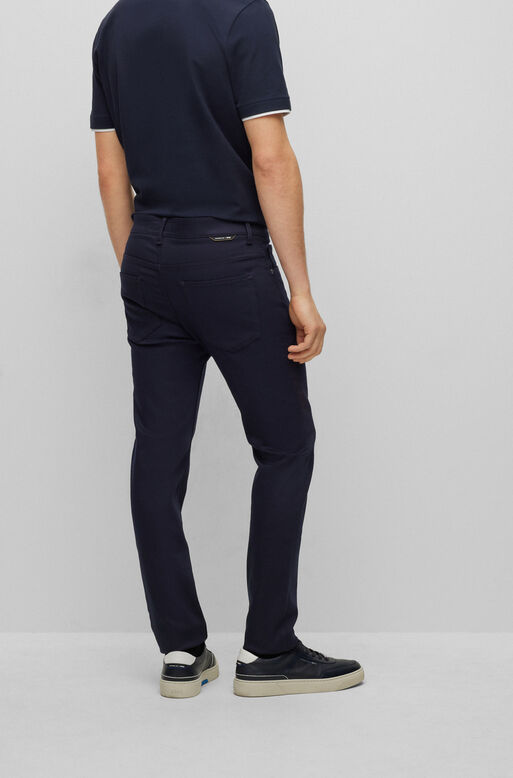 Porsche x BOSS tapered-fit jeans in blue performance-stretch denim, , hi-res