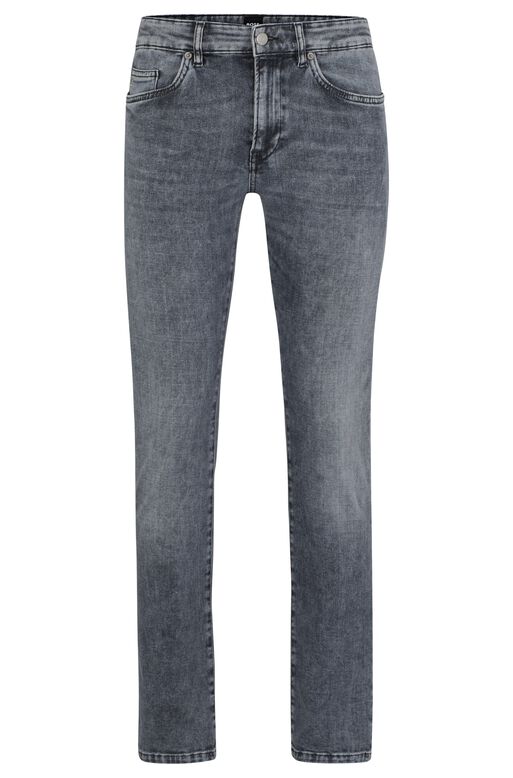 Grey slim-fit jeans in Italian denim, , hi-res