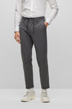 Slim-fit trousers in micro-patterned jersey , , hi-res