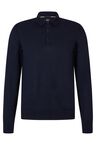 Slim-fit sweater in responsible wool with polo collar