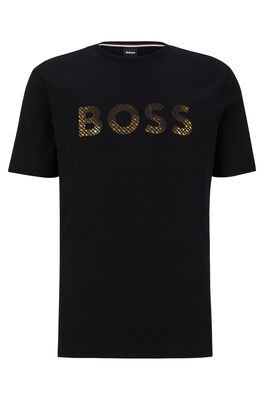 Monogram-filled logo T-shirt in interlock cotton