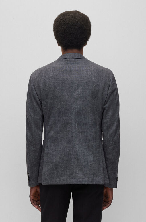 Slim-fit jacket in micro-patterned stretch jersey, , hi-res