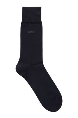 Regular-length logo socks in mercerised Egyptian cotton