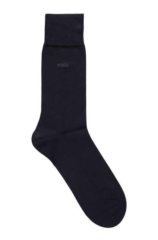 Regular-length logo socks in mercerised Egyptian cotton, , hi-res