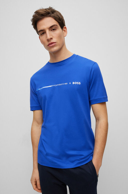 Porsche x BOSS mercerised-cotton T-shirt with exclusive branding, , hi-res