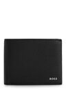 Italian-leather wallet with polished-silver branding