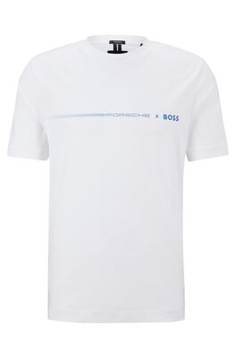 Porsche x BOSS mercerised-cotton T-shirt with exclusive branding