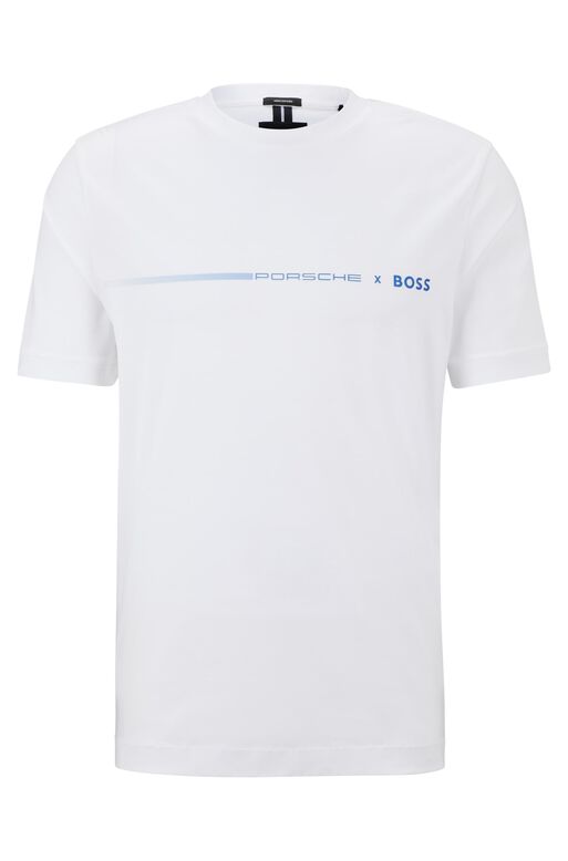 Porsche x BOSS mercerised-cotton T-shirt with exclusive branding, , hi-res