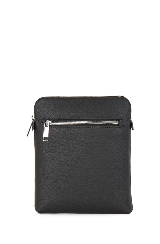 Grained Italian-leather envelope bag with front zip pocket, , hi-res