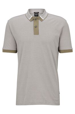 Regular-fit polo shirt with two-tone micro pattern