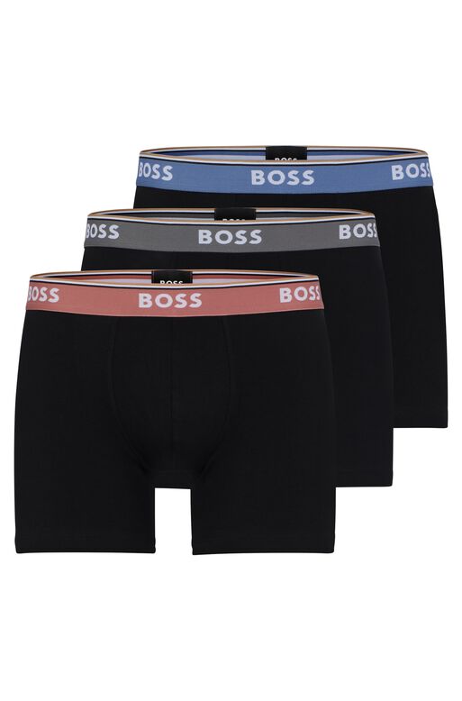Three-pack of boxer briefs with logo waistbands, , hi-res
