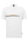 Mercerised-cotton polo shirt with signature stripe and logos