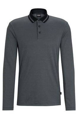 Woven-pattern polo shirt in a slim fit