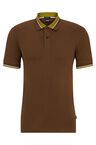 Mercerised-cotton polo shirt with contrast tipping