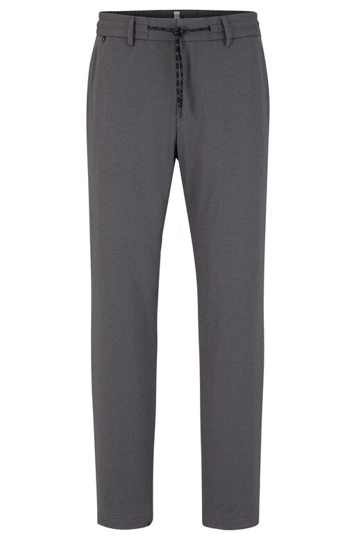Slim-fit trousers in micro-patterned jersey , , hi-res