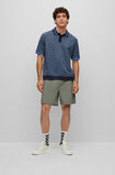 Oversized-fit mercerised-cotton polo shirt with printed monograms, , hi-res