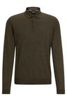 Slim-fit sweater in responsible wool with polo collar