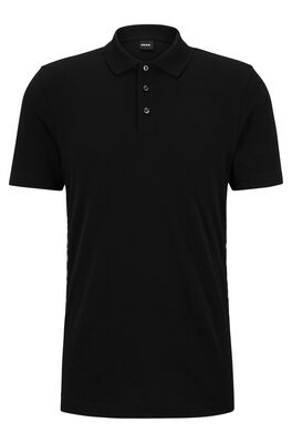Cotton-piqué polo shirt with monogram inserts