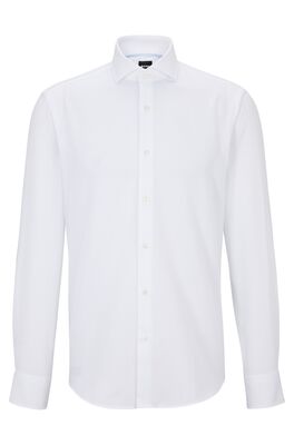 Regular-fit shirt in structured organic cotton