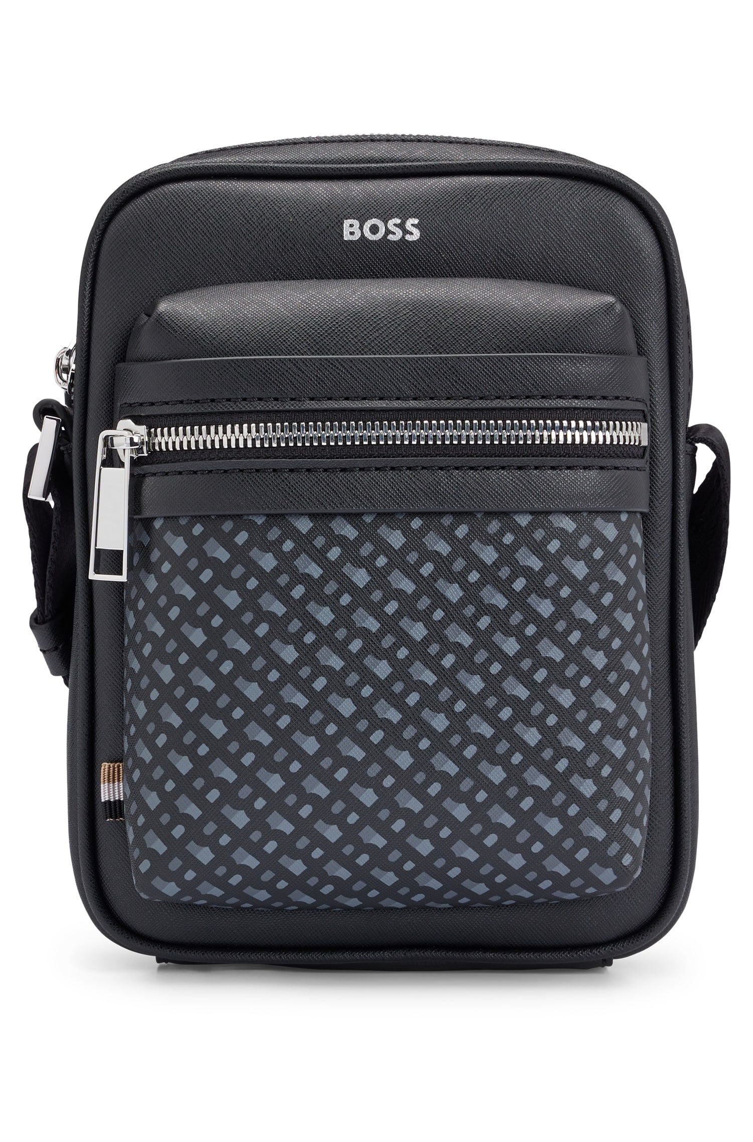 Structured reporter bag with monogram detailing