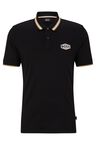 Mercerised-cotton polo shirt with logo badge