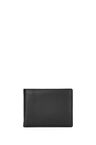 Leather billfold wallet with embossed logo and coin pocket