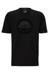 Porsche x BOSS mercerised-cotton T-shirt with flock-print logo