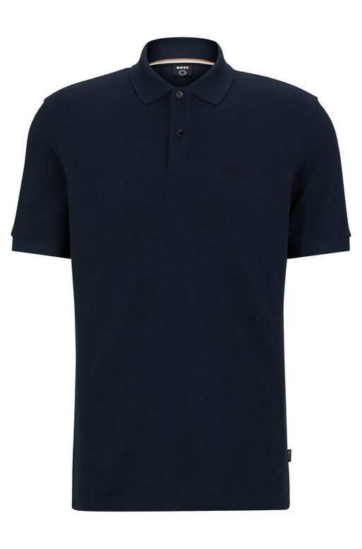 Organic-cotton polo shirt with embroidered logo, , hi-res