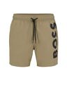 Quick-dry swim shorts with large logo print