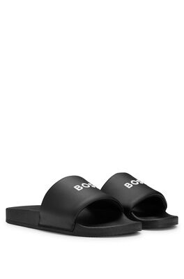 Italian-made slides with embroidered logo