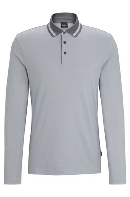Woven-pattern polo shirt in a slim fit