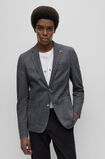 Slim-fit jacket in micro-patterned stretch jersey, , hi-res