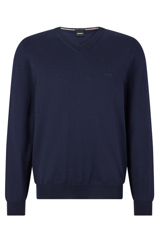 V-neck sweater in responsible wool, , hi-res
