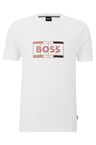 Cotton slim-fit T-shirt with tennis-inspired logo print