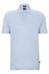 Regular-fit polo shirt in two-tone linen