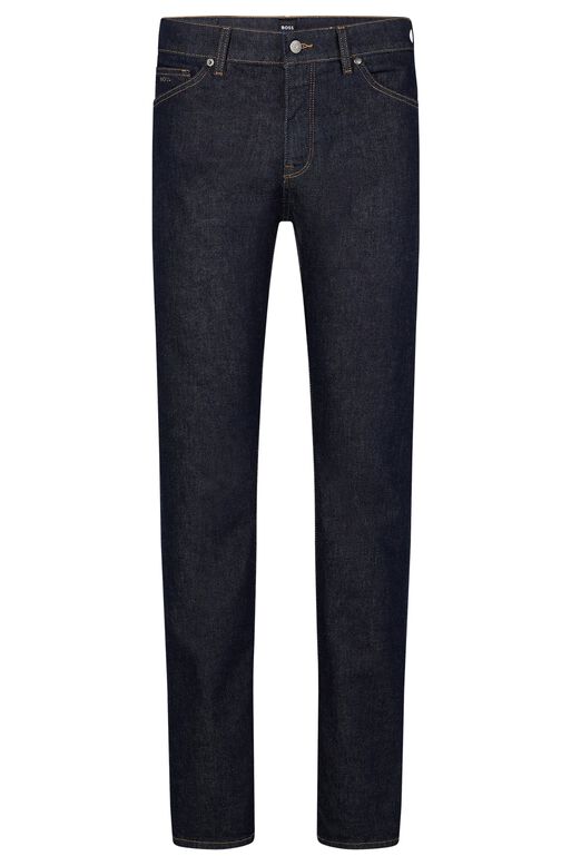 Regular-fit jeans in dark-blue comfort-stretch denim, , hi-res