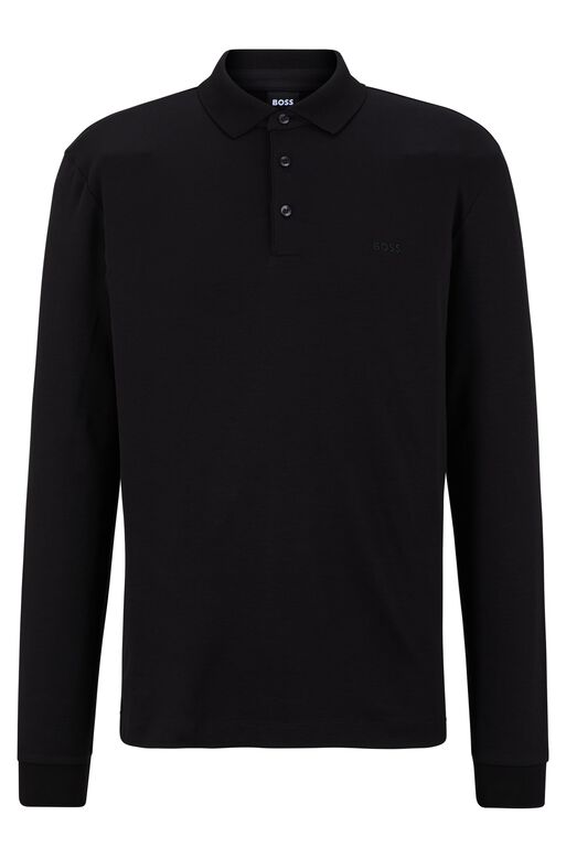 Organic-cotton polo shirt with embroidered logo, , hi-res