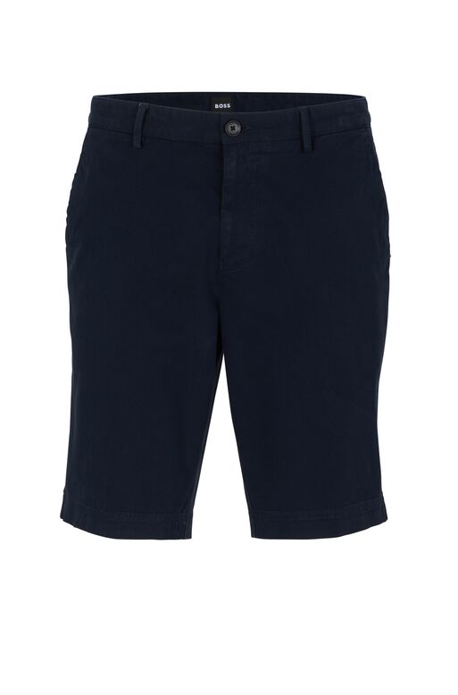 Slim-fit shorts in stretch-cotton gabardine, , hi-res