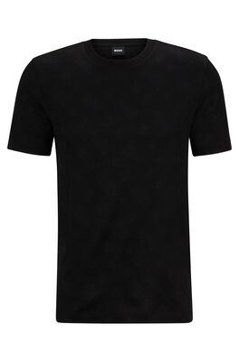 Mercerised-cotton regular-fit T-shirt with monogram jacquard