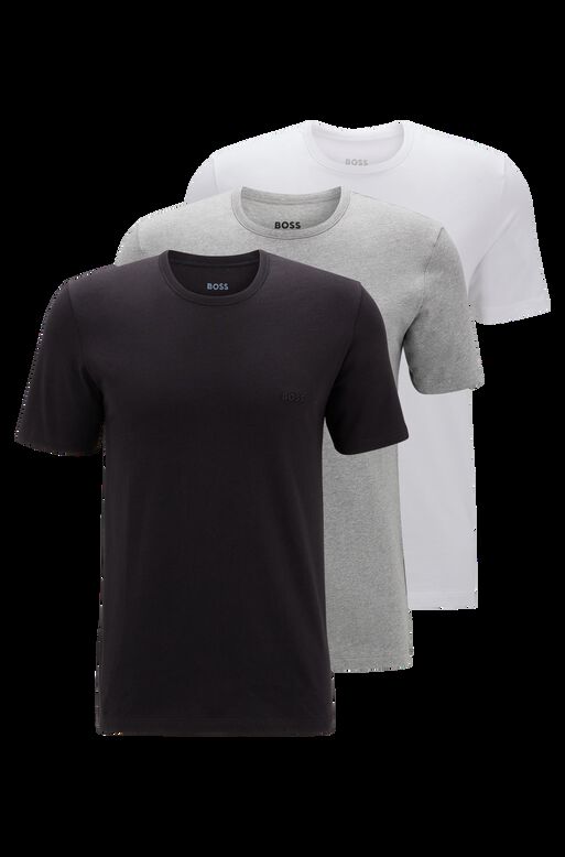 Three-pack of logo-embroidered T-shirts in cotton, , hi-res