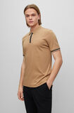 Interlock-cotton polo shirt with contrast tipping, , hi-res