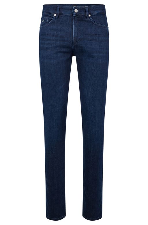 Slim-fit jeans in blue Italian super-soft denim, , hi-res
