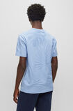 Mercerised-cotton T-shirt with Hawaiian-inspired tonal jacquard, , hi-res