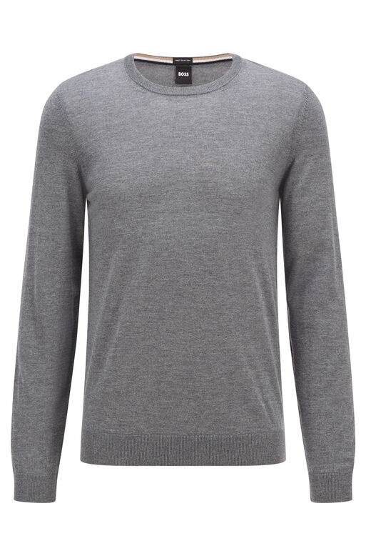 Slim-fit sweater in virgin wool, , hi-res