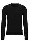 Virgin-wool sweater with two-tone monogram jacquard