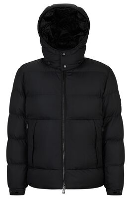 Hooded jacket in padded water-repellent fabric