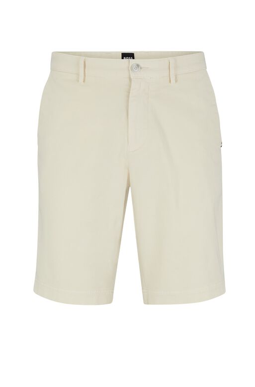 Slim-fit shorts in stretch-cotton gabardine, , hi-res