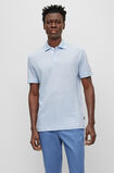 Regular-fit polo shirt in two-tone linen, , hi-res